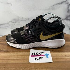 Nike Star Runner SH Black Gold White Sneakers AV4488-001 Big Kids Youth Size 5Y
